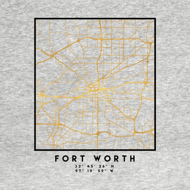 FORT WORTH CITY STREET MAP ART by deificusArt